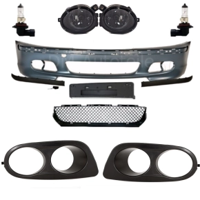 SPORT FRONT BUMPER+ 2x COVERS +FOGS BLACK H4  for M SPORT...