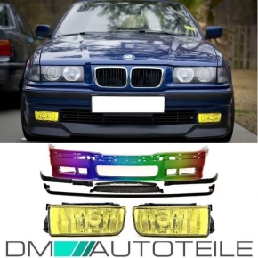 Stoßstange vorne LACKIERT +GT Lippe passt für BMW E36 auch M3 M+Nebel Gelb +ABE*