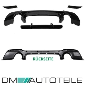 Sport-Performance Heck-Diffusor / Ansatz 1-Rohr Duplex für BMW E92 / E93 auch LCI Facelift mit M-Paket in Schwarz Glanz