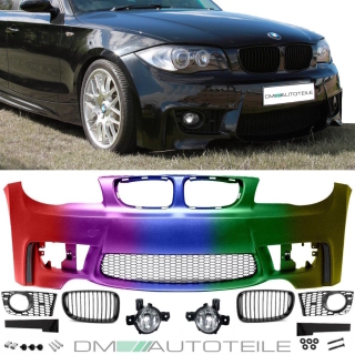 LACKIERT Sport Stoßstange vorne passt für BMW E88 E87 E82 E81 NSW Klarglas+Grill