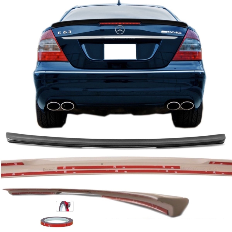 Mercedes W211 Rear Spoiler Black painted + Accessories for E63 AMG