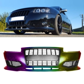 Set Painted Audi A3 8L ABS Front Bumper Single Frame...