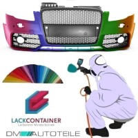 Audi A4 B7 Front Bumper Single Grille + Accessories for RS4 