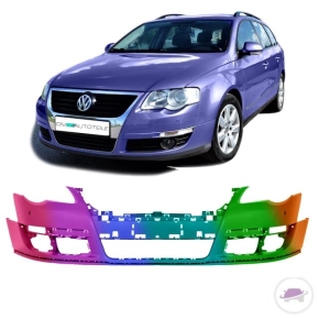 Set Painted VW Passat 3C Front Bumper 05-10 for Park Assist without Headlamp washer system Limo/Variant