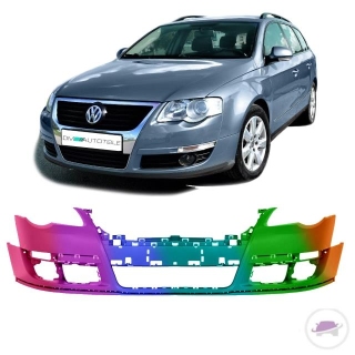 Set Painted VW Passat 3C Front Bumper 05-10 without Park Assist/ Headlamp washer system Primed Limo/Variant