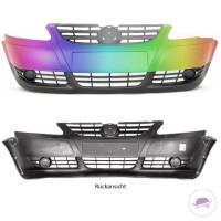 Set PAINTED VW Fox Type 5Z1 Front Bumper Black 05-10 no fog 