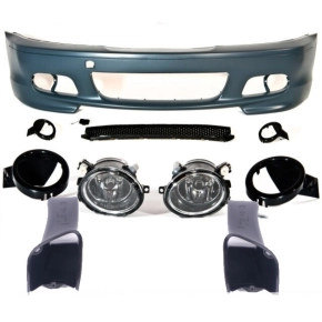 Set Coupe Convertible Front Bumper + fog lights Chrome...