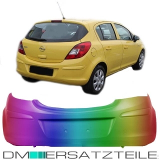 Set Painted Opel Vauxhall Corsa D Rear Bumper 06 14 Primed Without Park Assist 5 Doors