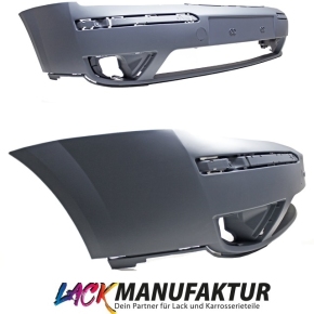 Set Painted Ford Mondeo Front Bumper 04-07 without Headlamp washer system with holes for fog lights Primed