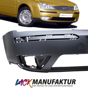 Set Painted Ford Mondeo Front Bumper 04-07 without Headlamp washer system with holes for fog lights Primed