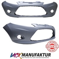 Set PAINTED Ford Fiesta VI Front Bumper 08-12 primed for fog