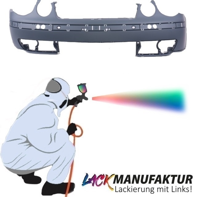 PAINTED VW Polo IV 9N Front Bumper for Fogs for Fogs Certified+Screws Year 01-05