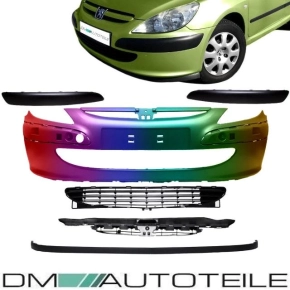 SET Peugeot 307 Bj. 01-05 Stoßstange LACKIERT +...