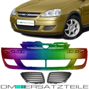 Set Opel Corsa C Front Bumper PAINTED+ Grille 03-06 + SRA...