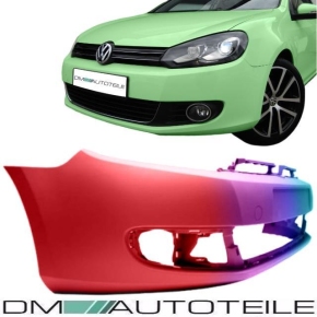 Set VW Golf VI Saloon Front Bumper w/o PDC & SRA PAINTED + Spoiler 08-16