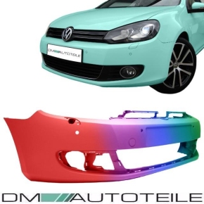 Set VW Golf 6 VI Front Bumper for PDC / SRA PAINTED + Spoiler Lip 08-16