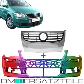 VW Touran 1T1 1T2 Front Bumper +Grille w/o SRA/PDC...