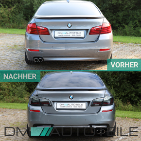 Sport Performance Diffusor Schwarz Glanz 4 Rohr passt für BMW 5er F10 F11 Duplex nicht M5+ABE