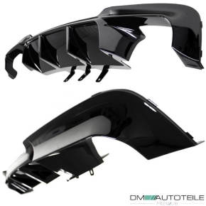 Sport-Performance Heck-Diffusor / Ansatz 4 Rohr Duplex für BMW 5er F10 / F11 nicht für M5 in Schwarz Glanz mit ABE