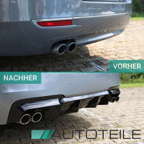 Sport-Performance Heck-Diffusor / Ansatz 4 Rohr Duplex für BMW 5er F10 / F11 nicht für M5 in Schwarz Glanz mit ABE