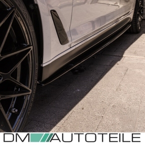 Set PAINTED Black Gloss Side Blades + Foil Sport - PERFORMANCE fits for BMW 5-Series G30 G31 M-Sport