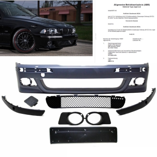 PREMIUM Sport look Front Bumper primed with park assist / headlamp washer fits on BMW E39 95-03 + accessories
