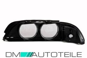 Headlight Cover Lens SET OEM Indicator Smoke Black+SEALS Fits on BMW E39 95-00
