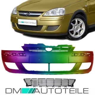 Set LACKIERT Opel Corsa C Combo Stoßstange vorne Facelift Bj 03-06 +Gitter für SRA 