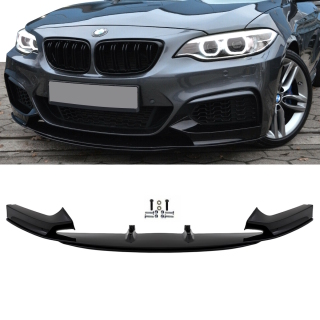 Sport-Performance Frontspoiler / Frontlippe für BMW 2er F22 / F23 auch für LCI Facelift mit M-Paket in Schwarz Glanz mit ABE