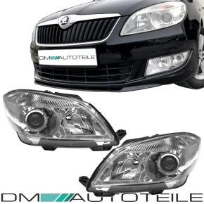 Set Skoda Fabia 5J Facelift Scheinwerfer SET Klarglas...