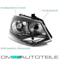 Halogen Scheinwerfer vorne H4 Rechts passt für VW Polo 