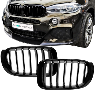Sport-Performance Kühlergrill für BMW X3 F25 LCI Facelift / X4 F26 in Schwarz Glanz 