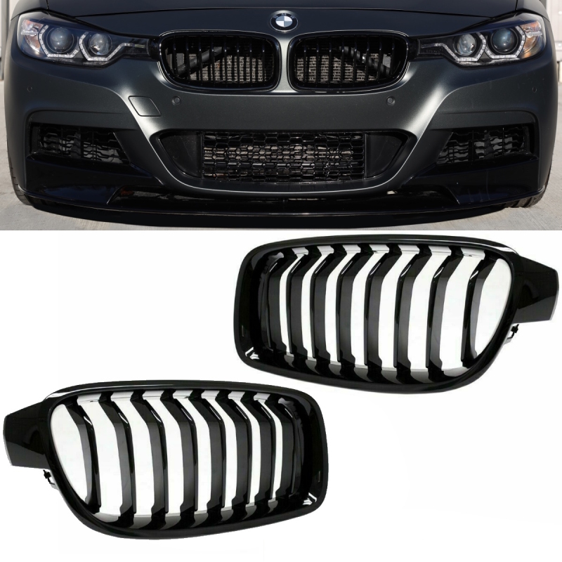 Set Sport Sport Performance Kidney Front Grille Black Gloss Fits On Bmw 3 Series F30 F31 Up 11 18