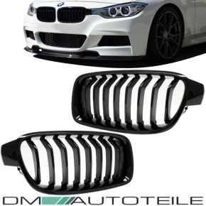 Kühlergrill Grill SET Schwarz Glanz Sport-Performance passend für BMW 3er F30 F31 11-18