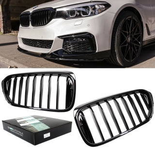 Sport-Performance Kühlergrill für BMW 5er G30 / G31 LCI Vorfacelift in Schwarz Glanz
