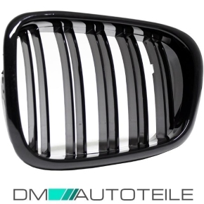 Doppelsteg-Kühlergrill für BMW 5er E39 in Schwarz Glanz 