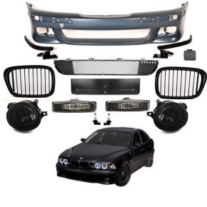 Set Front Bumper Kit + fog lights Chrome+ Bulbs + Front...