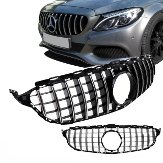 Kidney Front Grille Black Chrome fits on Mercedes W205 S205 to Sport-Panamericana GT