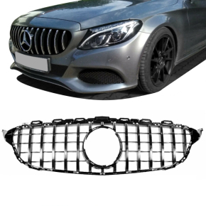 Kidney Front Grille Black Chrome fits on Mercedes W205 S205 to Sport-Panamericana GT