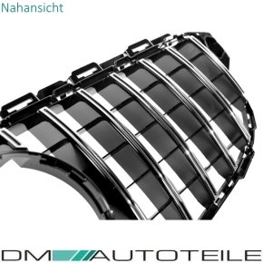 Kidney Front Grille Black Chrome fits on Mercedes W205 S205 to Sport-Panamericana GT