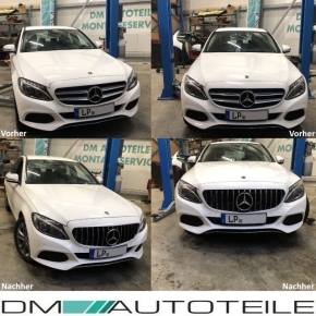 Kidney Front Grille Black Chrome fits on Mercedes W205 S205 to Sport-Panamericana GT