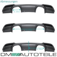 Duplex Rear Diffusor Bumper Black Matt fits on BMW 3-Series 