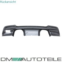 Duplex Rear Diffusor Bumper Black Matt fits on BMW 3-Series 