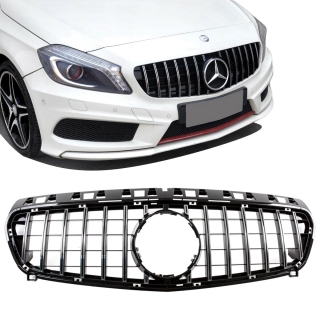Kidney Front Grille Black Chrome fits Mercedes W176 12-15 to Sport Panamericana 