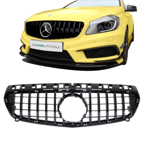 Panamericana Kühlergrill für Mercedes W176 Vorfacelift in Schwarz Glanz