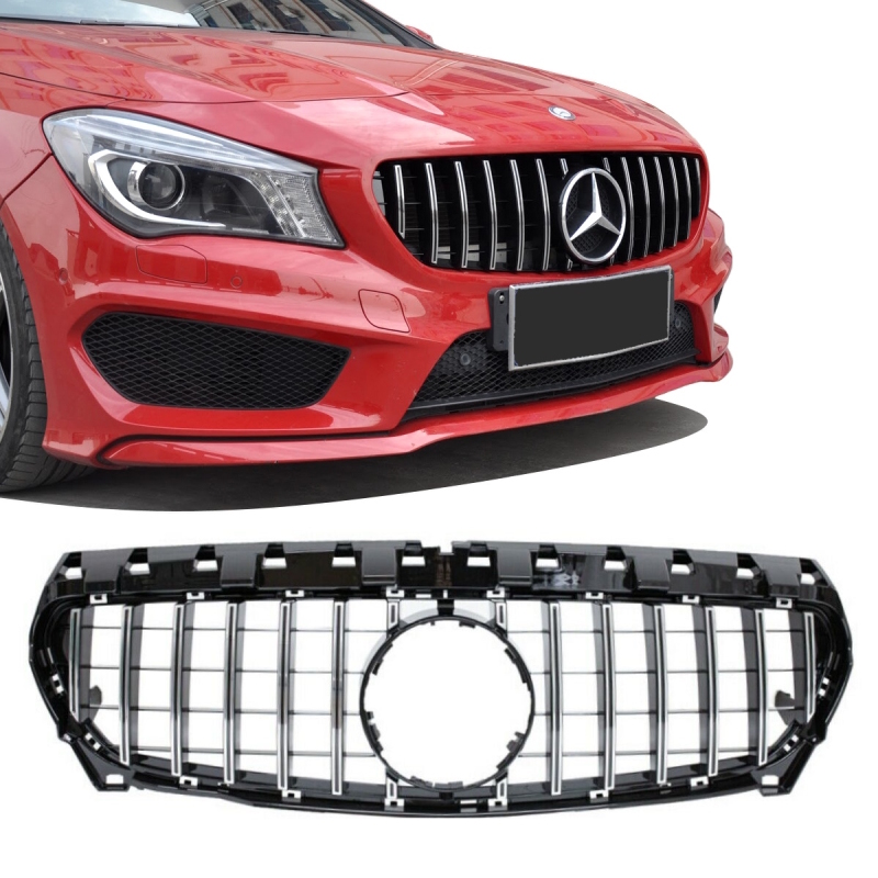 Front Grille Chrome Black fits Mercedes CLA W117 also CLA 45 AMG  Sport-Panamericana