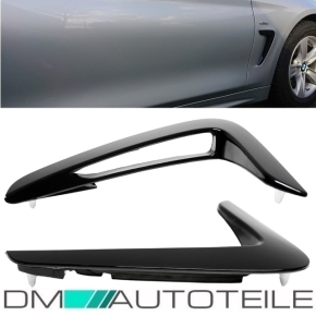 Set Side Vents Wing Fender Black Gloss fits for BMW 4-Series F32 F33 F36 ABS