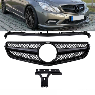 Sport Kühlergrill für Mercedes E-Klasse W207 nicht für E63 AMG in Schwarz Glanz