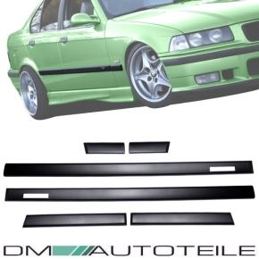 Türleisten / Zierleisten SET für BMW E36 Limousine Touring Serie & M-Paket in Schwarz