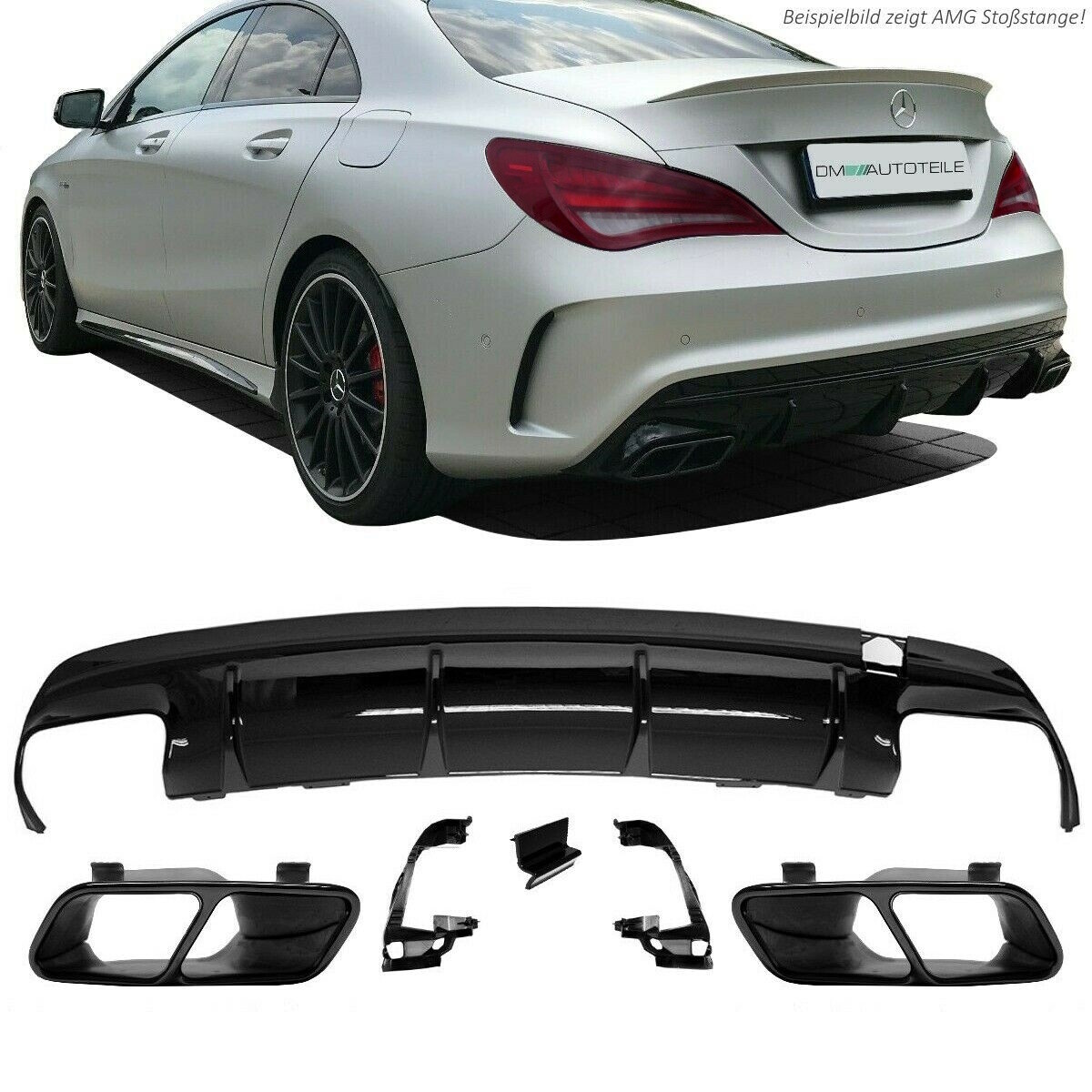 Nonuin Auto-Auspuffblenden Für Mercedes Für Benz Klasse A/CLA W177 C118 A35 CLA35 AMG Up A45 CLA45 2020+ Auto Auspuff Endrohr Auspuff-Abdeckung (Color : Schwarz